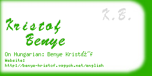 kristof benye business card